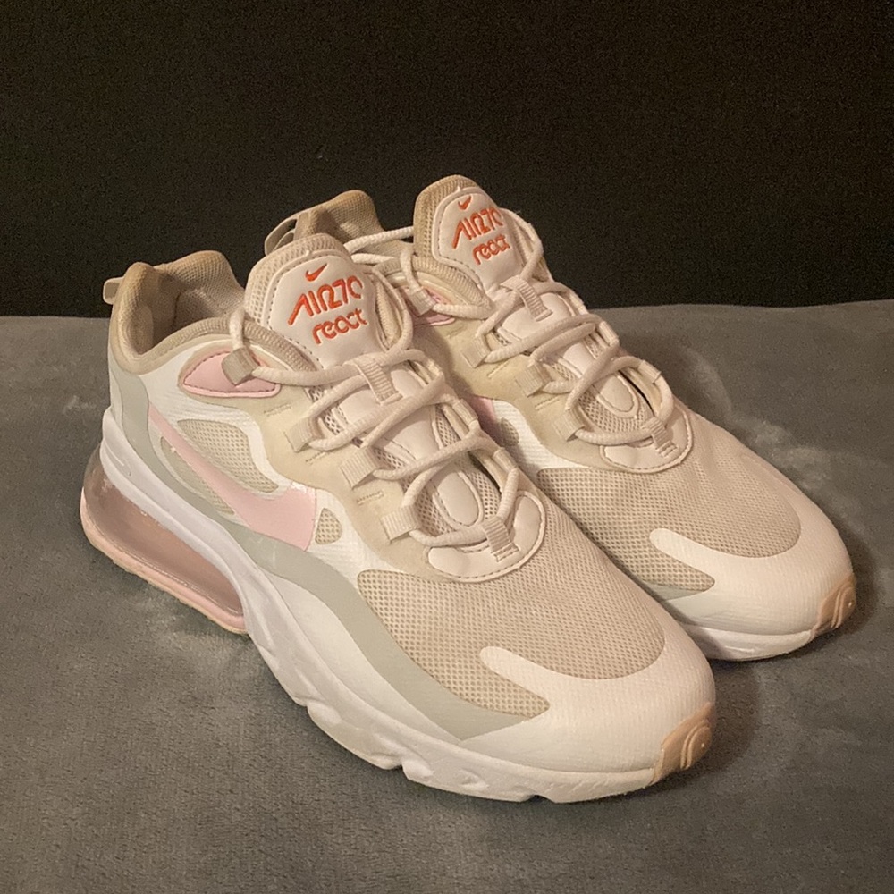 Pink and White Nike AirMax 270 React